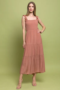 Smocked Bodice Maxi Dress